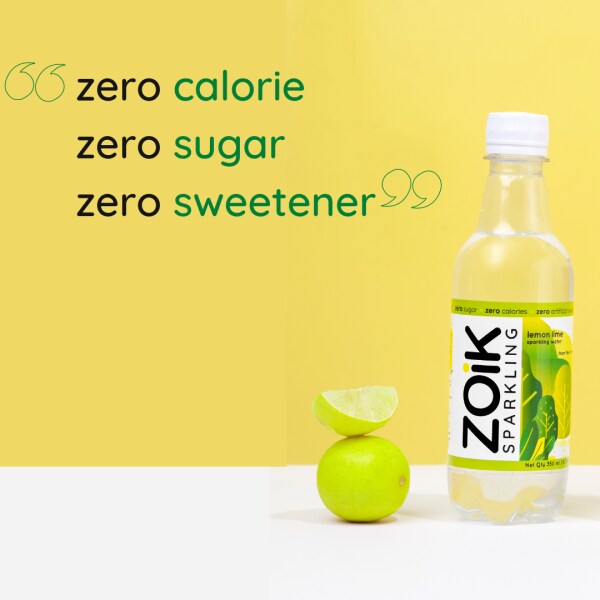 ZOiK Lemon Lime Flavoured Sparkling Water (Pack of 9) JioMart