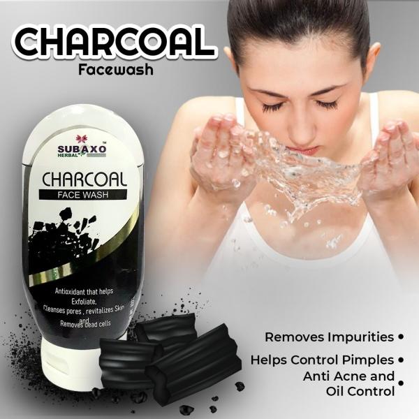 SUBAXO Charcoal Herbal Face Wash Clean Pores & Remove Dead Cells 2 Pc