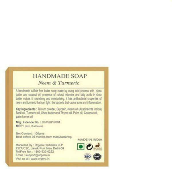 Org'era Combo Of Anti Fungal Neem Soap With Turmeric 200 g (Pack Of 2