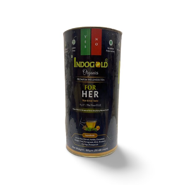 INDOGOLD Organic Teas for Female with Green Tea,