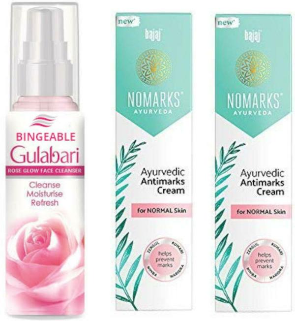 BUYTYA Face Cleanser Rose Water 100 ml and Nomarks Cream 50 g Pack of 3 JioMart