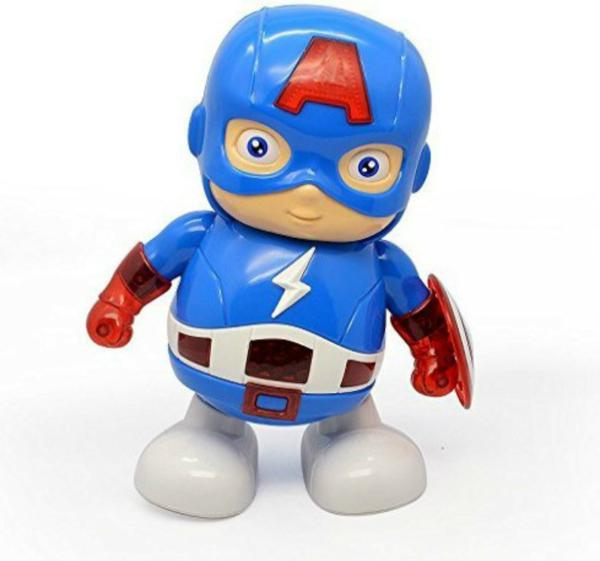 Sanjary Multicolor Plastic Captain America Hero Dancing Team Leader With Music And Light 3