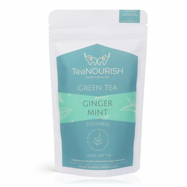 TeaNOURISH Ginger Mint Green Tea Loose Leaf Tea Daily Wellness