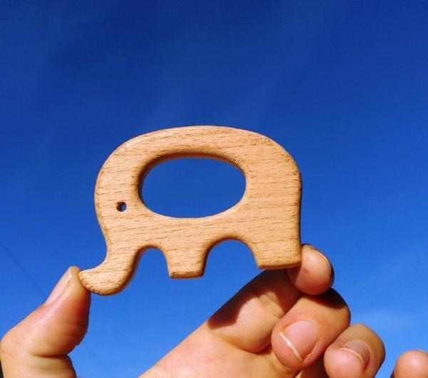 Enorme Organic Non Toxic Wooden Teethers For Babies ( Elephant & Star
