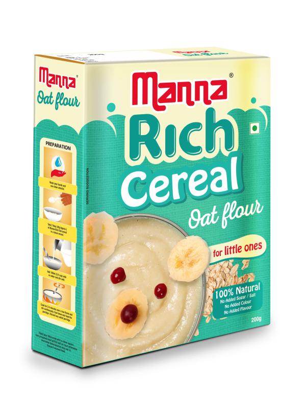 Manna Oat Flour Natural Cereal for Kids 200g No added Colour, Flavour