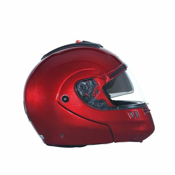 Studds NINJA 3G Flip Up Full Face Helmet with Double Visor(Cherry Red