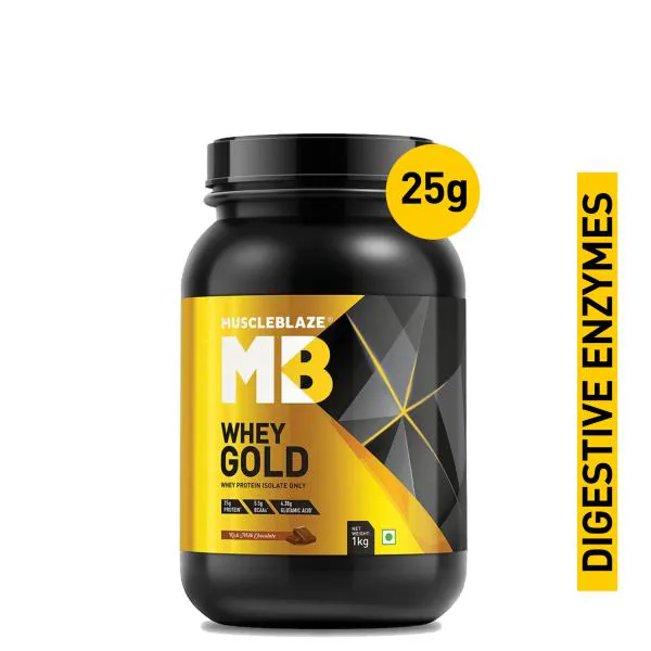 MuscleBlaze Whey Gold, 100 Whey Protein Isolate, Labdoor USA Certified