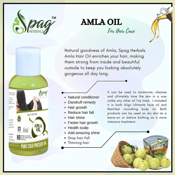 Spag Herbals Organic Amla Oil For Hair And Skin Care 100 ml (Pack of 2) -  JioMart