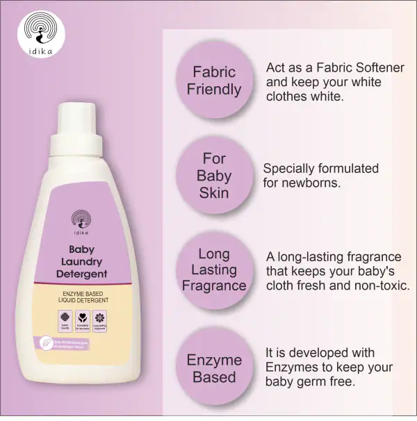 Idika Baby Laundry Liquid Detergent, With Bio Enzyme and Anti Bacterial