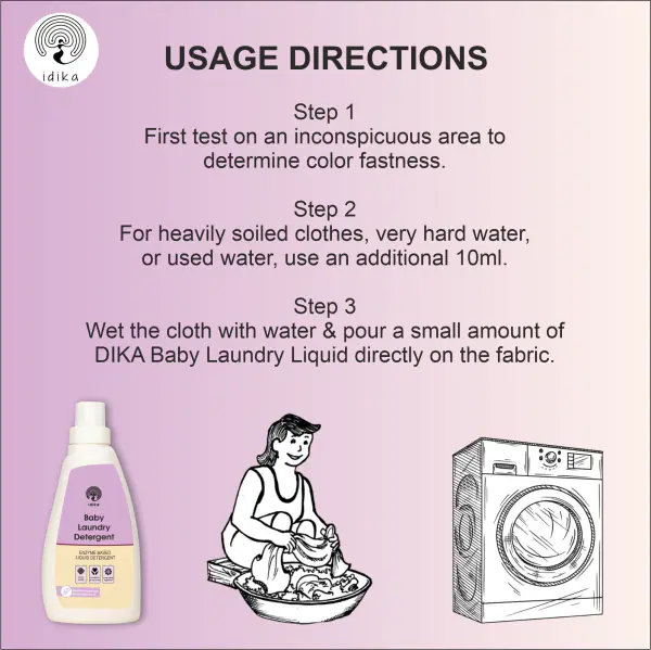 Idika Baby Laundry Liquid Detergent, With Bio Enzyme and Anti Bacterial