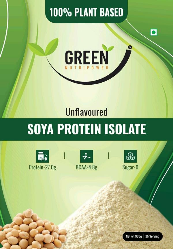 Green Nutripower Soya Protein Isolate Powder Unflavoured, 100 Plant