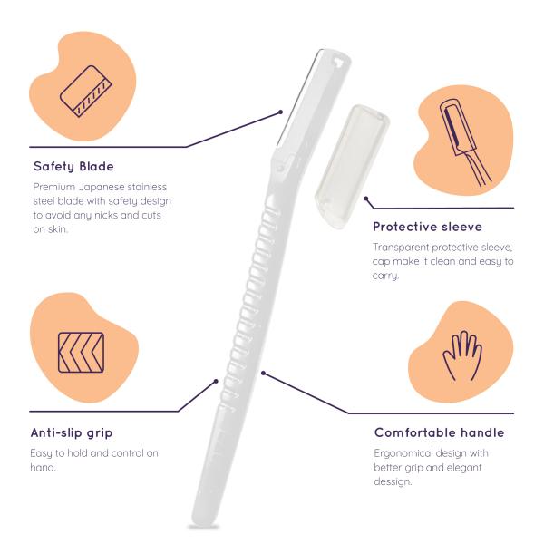 Sanfe Glide Face Razor for painfree facial hair removal (3 units