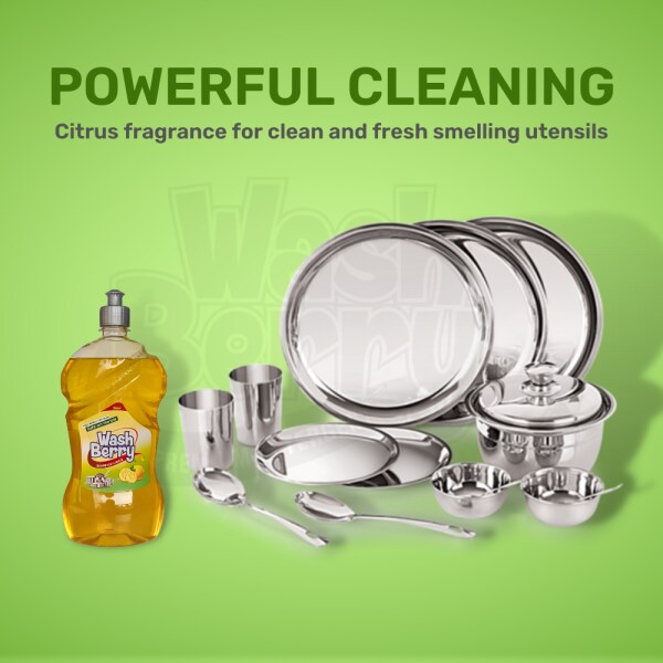 Washberry Lemon Fragrance Dish wash Liquid Gel 1L Liquid Kitchen Soap (Pack of 3) JioMart