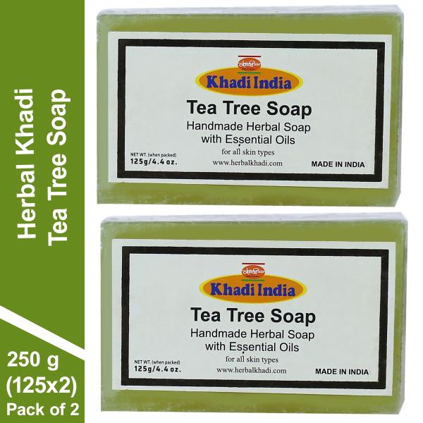 Herbal Khadi NATURAL TEA TREE SOAP High Grade Tea Tree Essential Oil