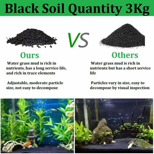 Despacito Aquarium Black Soil for Fish Tank Plants,Aquarium Substrate