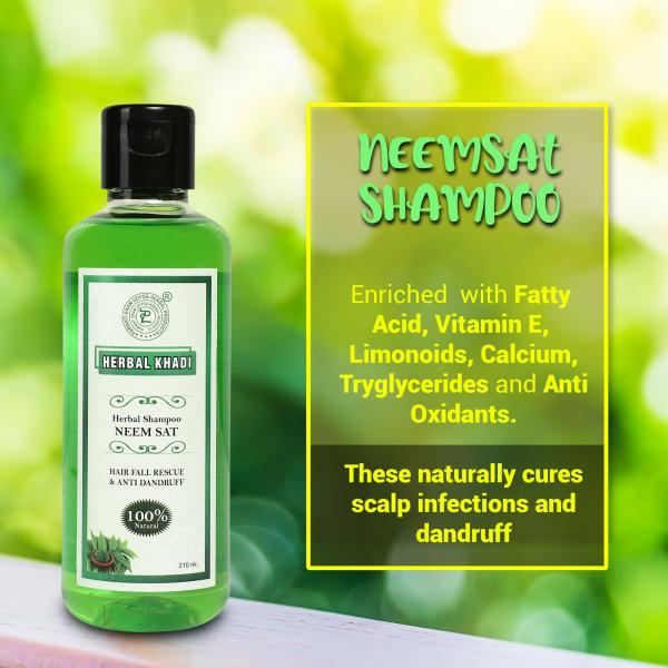 Herbal Khadi Neemsat Fenugreek Herbal Extracts Shampoo Anti Dandruff