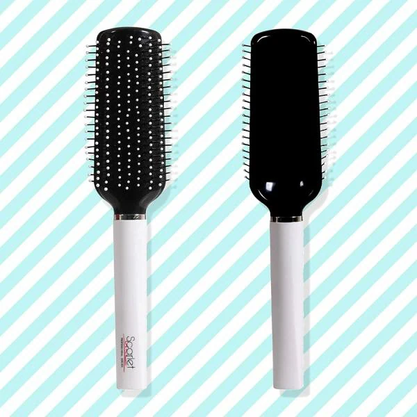 Scarlet Line Professional 9 Rows Medium Flat Hair Brush with Anti Slip