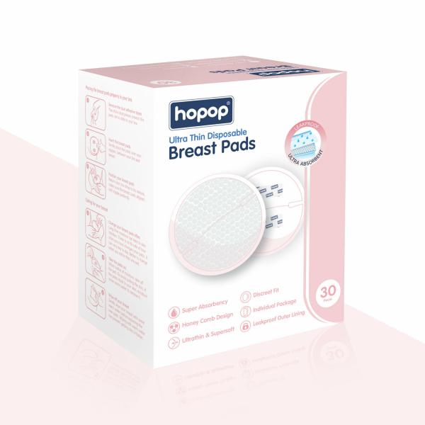 Hopop Ultra Thin Disposable Breast Pads, Honey Comb Design for Quick ...