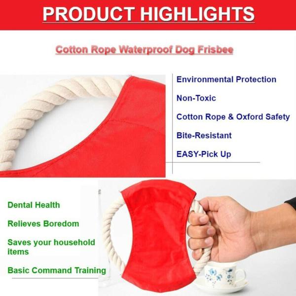 Pets Empire Flying Frisbees Cotton Rope And Waterproof Oxford Fabric