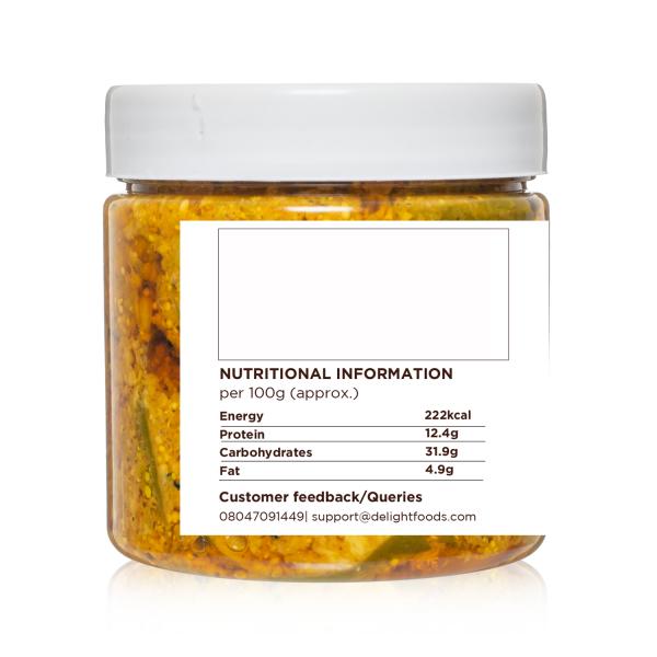 Delight Foods Olive Oil Mango PickleIndian Preserve, Chutney, UppinKai