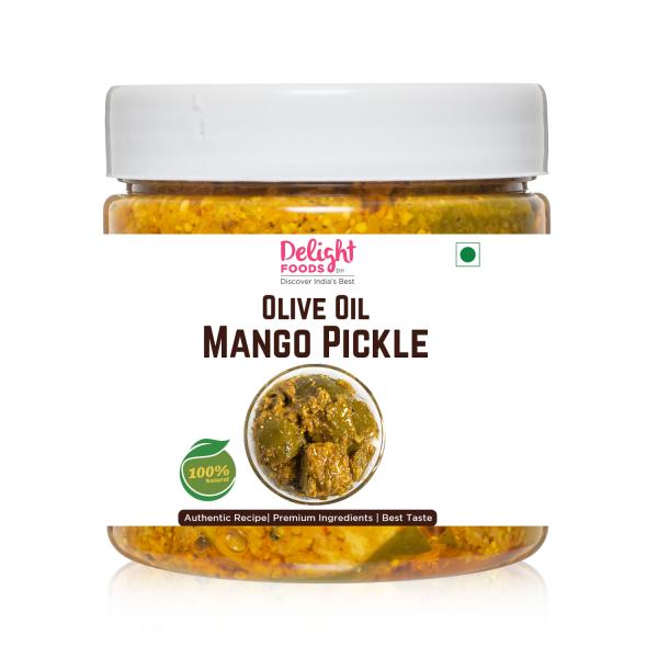 Delight Foods Olive Oil Mango PickleIndian Preserve, Chutney, UppinKai