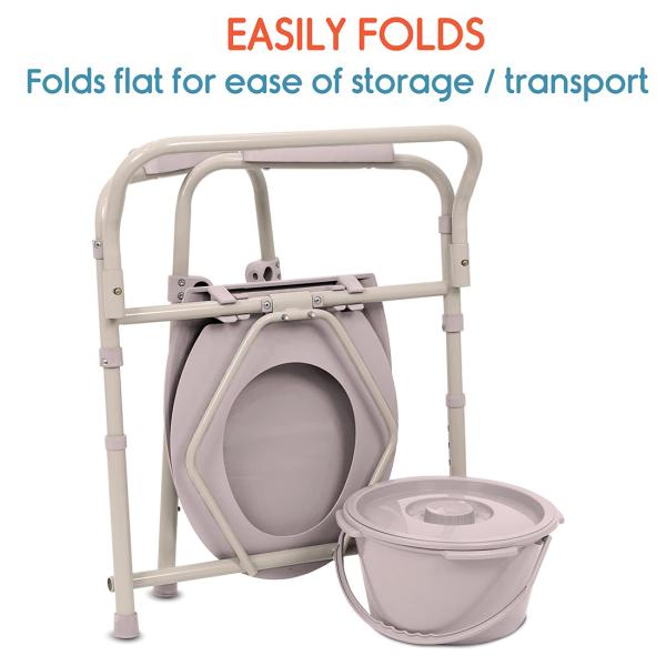 KosmoCare Folding Commode Chair with Seat Cover 3in1 Usage