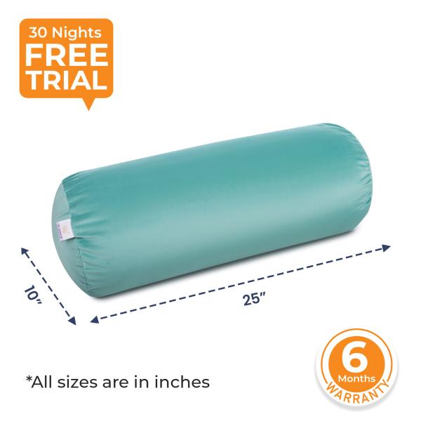 MY ARMOR Micro Fibre Bolster Bed Pillows Aqua Green Velvet Cover (Pack of 2) JioMart