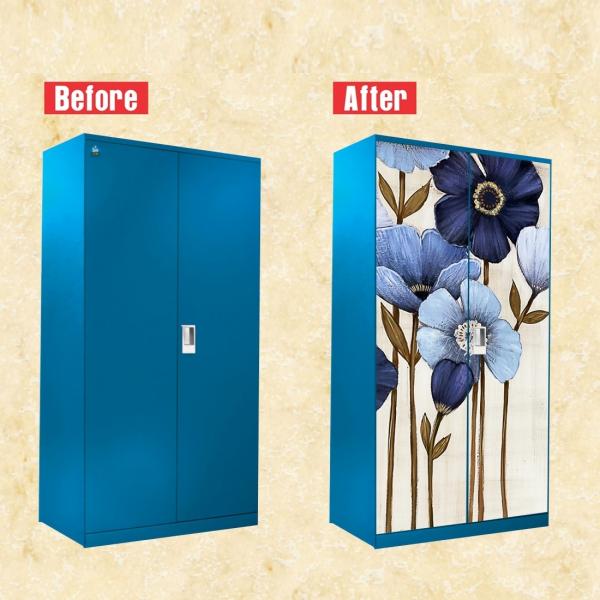 WallWear Almirah Stickers Self Adhesive Almirah Door Sticker