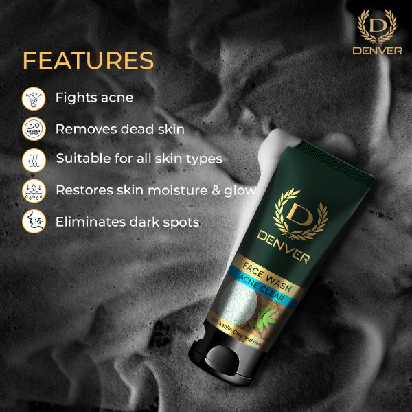 DENVER Acne Clear With Kaolin Clay & Neem Face Wash (50 gm X 3) JioMart