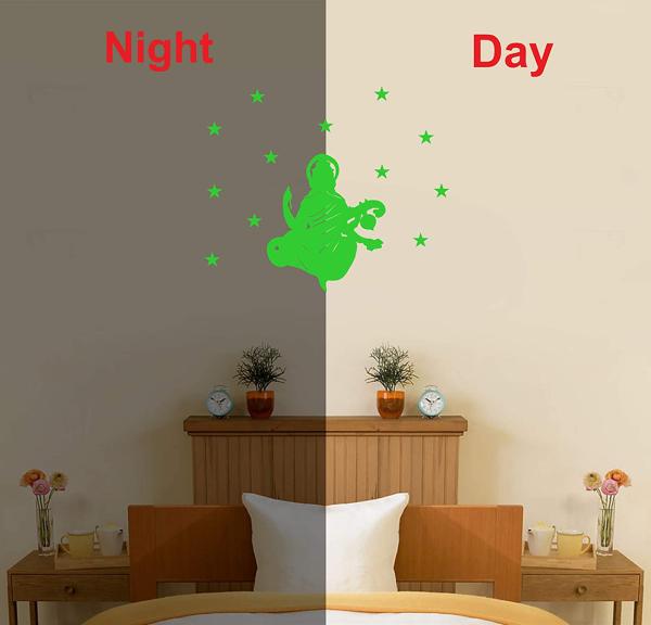 DreamKraft Green Vinyl Glow In The Dark Goddess Saraswati Radium Wall