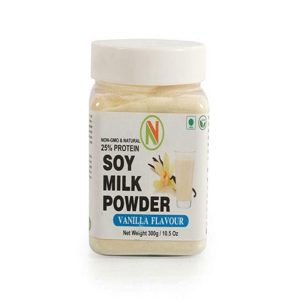 NatureVit Soya Milk Powder, 300g [Vanilla Flavour] [Vegan, NonGMO & 25