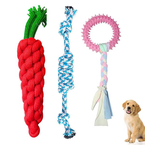 Emily Pets 3 in 1 Puppy Toys Set for Teething Small Dogs, Puppy Chew