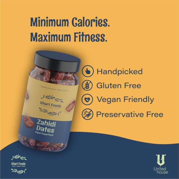 Khari Foods Premium Dried Zahidi Brown Dates, Khajur / Khajoor Dry