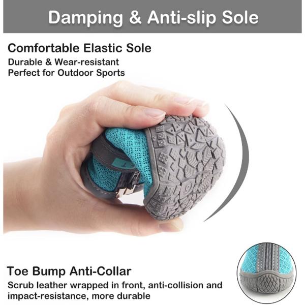 KUTKUT Dog Shoes for Hardwood Floors Breathable Dog Boots with Anti