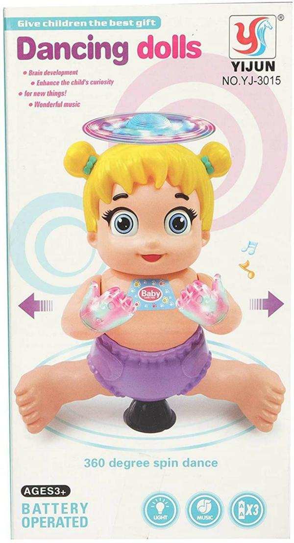 Sanjary Multicolor Plastic Degree Rotating Musical And Dancing Doll