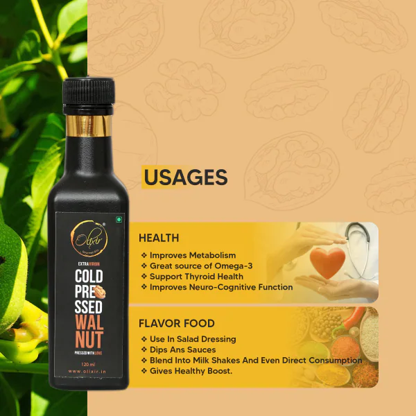 Olixir Cold Pressed Walnut Oil 120mL JioMart