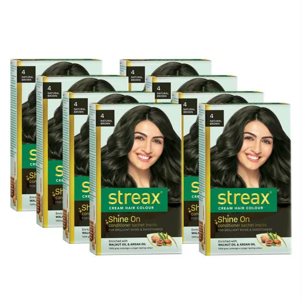 Streax Natural Brown Hair Color For Men And Women, 60 Ml (Pack Of 8) -  JioMart