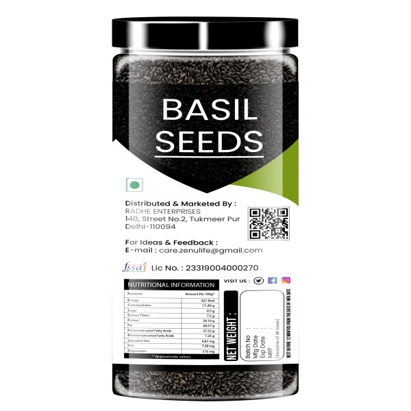 Zenulife Basil Seeds for Weight Loss 500G JioMart