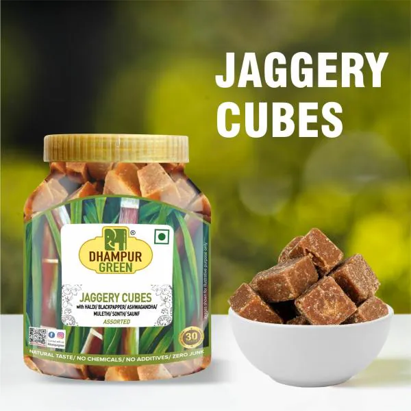 Dhampur Green Spiced Jaggery Cube, 500g JioMart