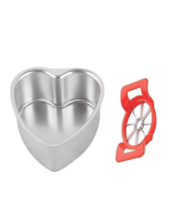 Wofier Aluminium Heart Shape Cake Mould With Apple Cutter JioMart