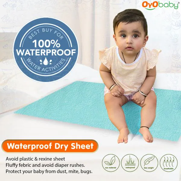 OYO Baby Waterproof Bed Protector Baby Dry Sheet, Extra Large, Sea