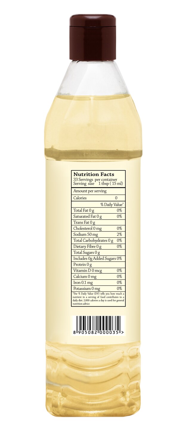 KLF Coconad Natural Coconut Vinegar (Distilled), 500ml ( Pack of 3