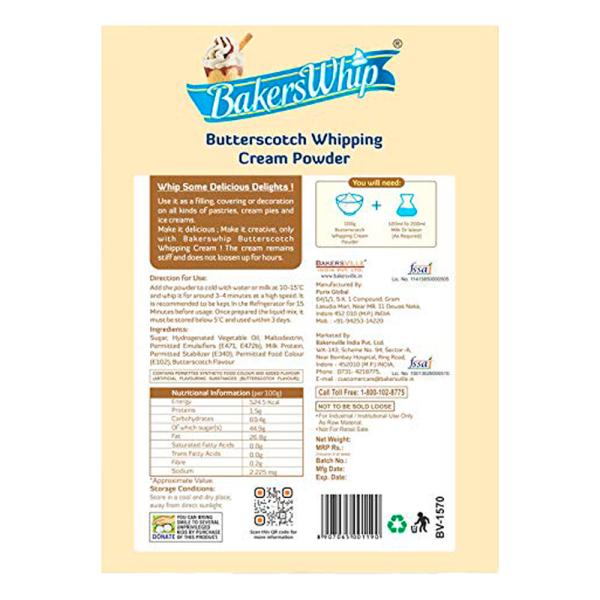 Bakerswhip Butterscotch Whipping Cream Powder , 450 Gm JioMart