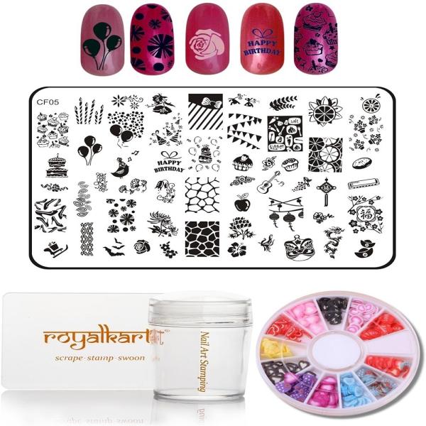 Royalkart Nail Art Stamping Kit Jumbo Image Plate With DoubleSided