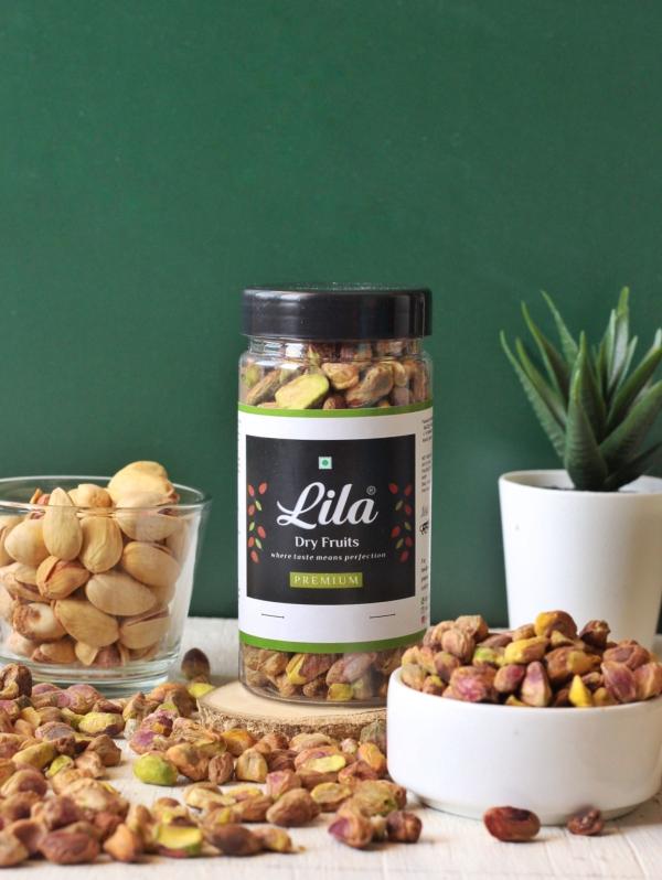 LILA DRY FRUITS Premium Raw Mota Pista Pistachios Without shell 100gms