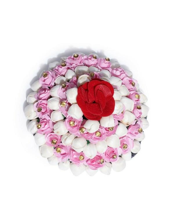 LYTIX Synthetic Artificial Multicolor Design Rose Flowers Bridal Bun