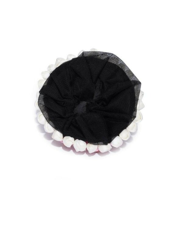 LYTIX Synthetic Artificial Multicolor Design Rose Flowers Bridal Bun