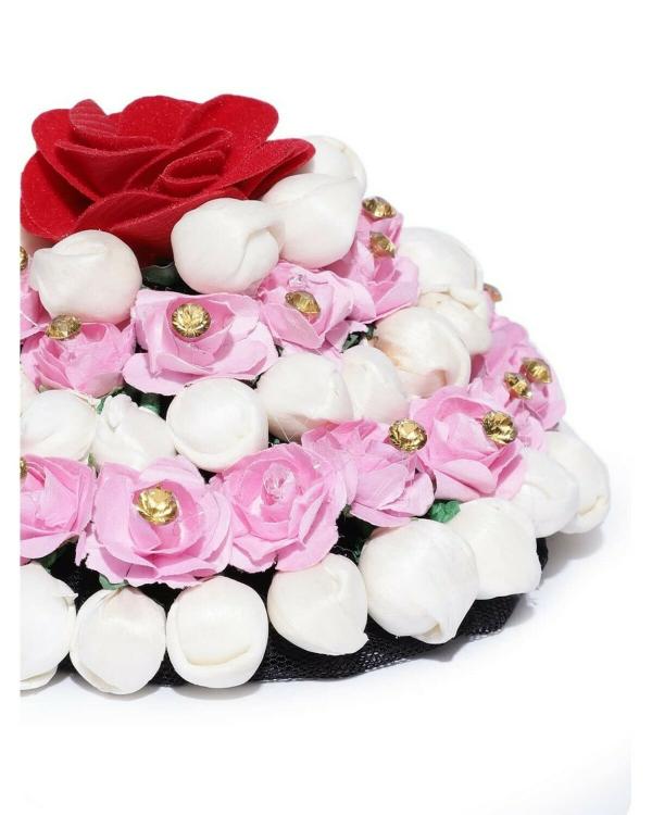 LYTIX Synthetic Artificial Multicolor Design Rose Flowers Bridal Bun