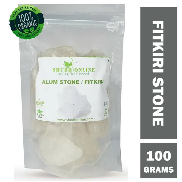 Shudh Online Alum Stone (100 g), Fitkari Stone, Fitkiri Block (100g), Fitakri, Patika Water