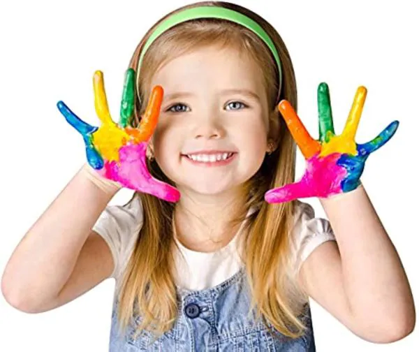 FRKB Set of 6 Non Toxic Finger Paint Bottles 30ml with Smooth, Mixable